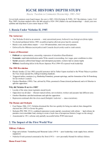 IGCSE Russia Depth Study Notes