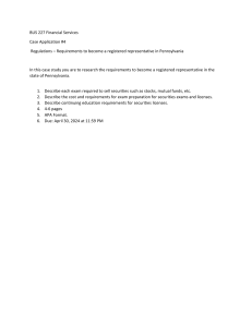Pennsylvania Registered Representative Requirements Case Study