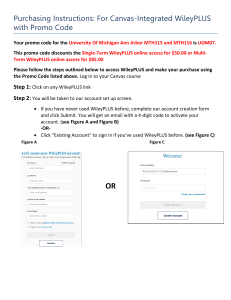WileyPLUS Purchase Instructions with Promo Code UOM07