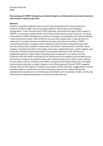 Anti-TNFR1 Therapy in Obese Mice After Stroke: Inflammation & Motor Function
