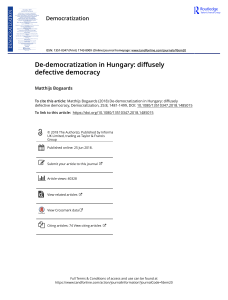 De-democratization in Hungary: Diffusely Defective Democracy