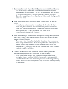 Conflict Style Assessment Results & Reflections
