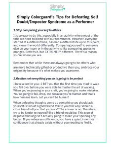 Tips for Defeating Self Doubt in Colorguard Performers