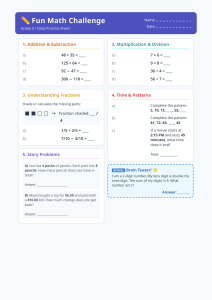 Grade 3 Math Worksheet: Daily Practice