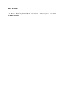 Economics Principles Essay