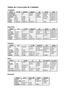 Tablas de Conversi&oacute;n de Unidades y Datos T&eacute;cnicos