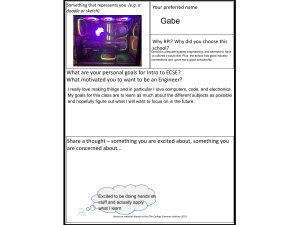 Personal Introduction Form for Intro to ECSE