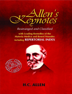 Allen's Keynotes: Homeopathic Materia Medica & Nosodes
