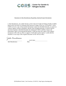 Expert Declaration on Gender-Based Violence in Honduras for Asylum