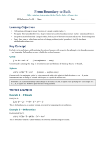 Calculus: Circle-Sphere Connection Worksheet