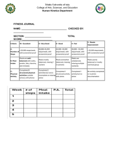 Trinity University Fitness Journal Worksheet