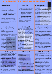 My Personal Challenge: Focus and Humility - Project Report