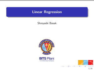 Linear Regression Lecture Notes by Shreyashi Basak
