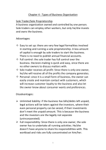 Types of Business Organisation