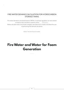 Fire Water Demand Calculator for Hydrocarbon Tanks