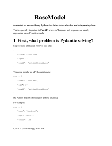 BaseModel in Pydantic: Data Validation for FastAPI