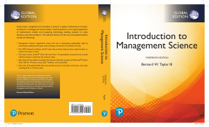Introduction to Management Science Textbook