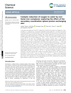 Catalytic Oxygen Reduction by Non-Heme Iron Complexes: Proton Site Effect