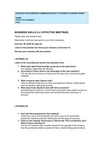 C1 Business Communication Answer Sheet: Effective Meetings