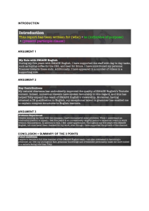 Sample Report: Structure & Grammar Usage