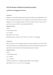 LOG 203 Seminar 3: Models for Demand Uncertainty