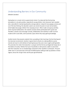 Understanding Barriers in Our Community: Educational Inequality