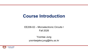 EE206-02 Microelectronic Circuits I Course Syllabus Fall 2026