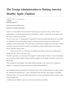 Op ed Make America Healthy Again