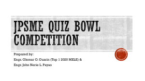 JPSME Quiz Bowl Competition Questions & Answers
