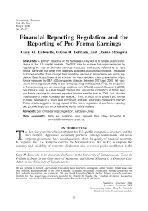 Financial Reporting Regulation and Pro Forma Earnings