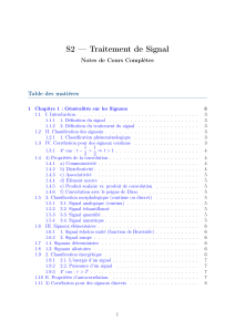 Notes de Cours Compl&egrave;tes S2 Traitement de Signal