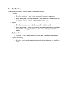 Supply and Demand: Basic Definitions