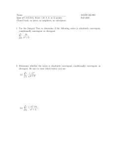 Math Quiz #7: Series Convergence (8.3-8.6)
