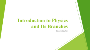 Introduction to Physics and Its Branches