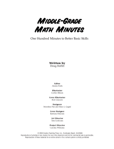 Middle-Grade Math Minutes Workbook