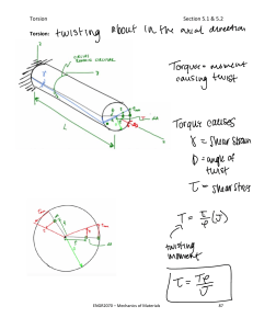 Torsion in Mechanics of Materials: Sections 5.1 & 5.2