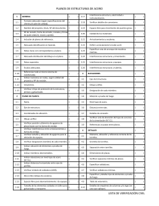 Lista de verificaci&oacute;n para planos de estructuras de acero