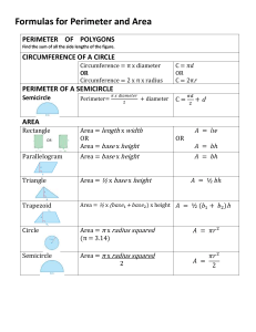 Formulas for Perimeter and Area | Geometry Study Guide
