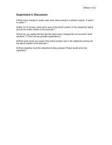 Diffusion Experiment 4: Iodine & Starch Discussion Questions