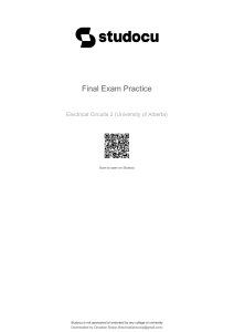 Final Exam Practice: Electrical Circuits 2 (U of Alberta)