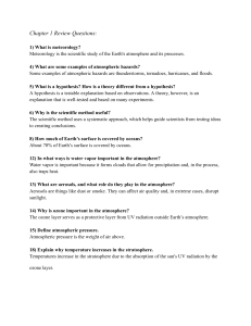 Chapter 1 Meteorology Review Questions