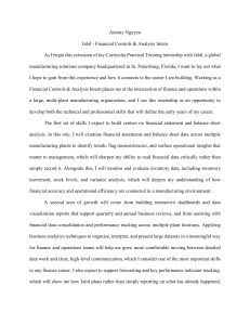 Antony Nguyen's Jabil Internship Reflection: Financial Controls & Analysis