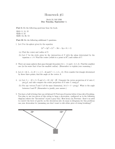 Math 23 Homework #1: Vector Calculus Problems
