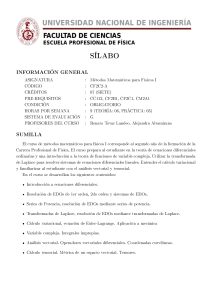 S&iacute;labo de M&eacute;todos Matem&aacute;ticos para F&iacute;sicos I - UNI