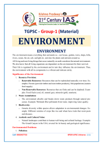 TGPSC Group-1 Environment Study Material