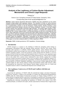 Analysis of CBAM Legitimacy & China's Legal Response