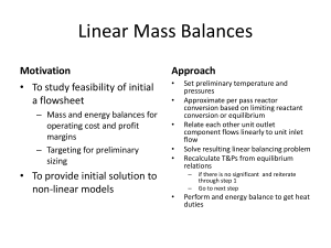Linear Mass Balances: Process Design & Analysis