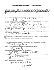 Fraction Word Problems: Questions Only