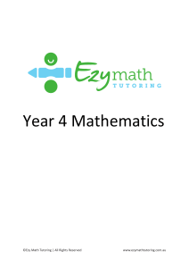 Year 4 Mathematics Textbook - Ezy Math Tutoring