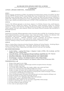 Web Designing Course Syllabus: HTML, CSS, JavaScript